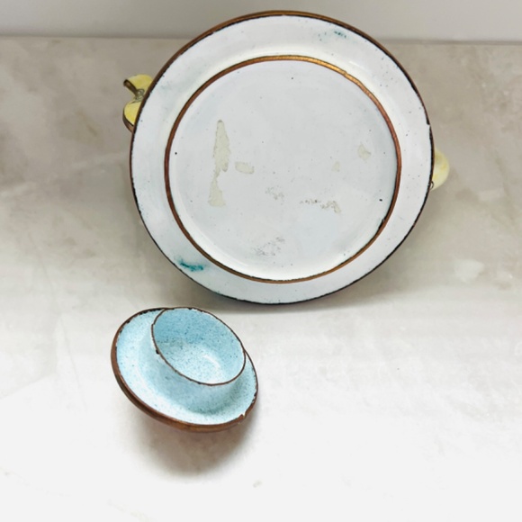 Authentic Kelvin Chen Ladybug Teapot Vintage | Taiwan Cloisonné Enamel | Garden - Picture 7 of 7